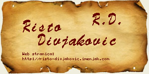 Risto Divjaković vizit kartica